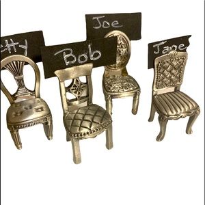 Set of Four Pewter Place Card Business Card Holders